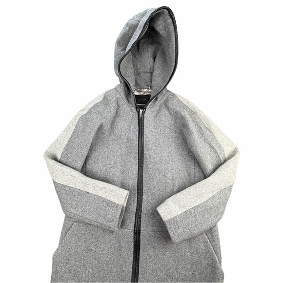 J.CREW Women's Italian Wool Stadium Cloth Cocoon Coat In Grey/Black Size 4 - Picture 4 of 13
